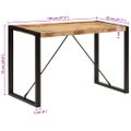 vidaXL Jedálenský stôl 120x55x76 cm surový mangovníkový masív