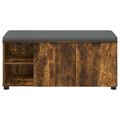 vidaXL Predsieňová lavica s vankúšom Údený Dub 100 x 38 x 46 cm