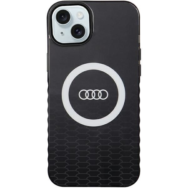 Puzdro Audi pre iPhone 15 Plus 6,7" čierne IML Big Logo MagSafe Case