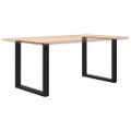 vidaXL Nohy k jedálenskému stolu v tvare U, 2 ks, čierne, 90 x (72-73) cm, oceľové