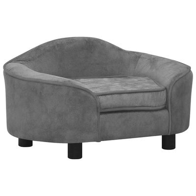 vidaXL Pohovka pre psa sivá 67x47x36 cm plyš
