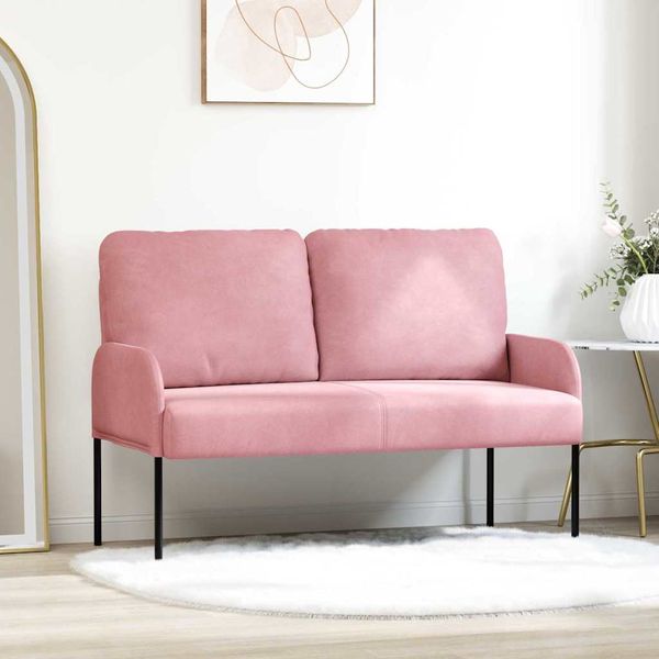 vidaXL Pohovky s vankúšom 110cm Ružová Preglejka