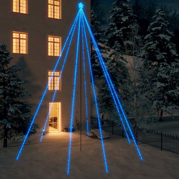 vidaXL LED vianočný stromček interiér exteriér 1300 LED modré 8 m