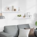 vidaXL Poličky na zarámované obrázky 2 ks biele 80x9x3 cm MDF