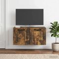 vidaXL Nástenná TV skrinka Nástenný Dymový dub 59,5 x 31 x 30 cm