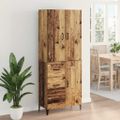 vidaXL Highboard Staré drevo 69,5 x 34 x 180 cm Kompozitné drevo