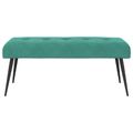 vidaXL Lavica s gombíkovým prešívaním Tyrkysová 110 x 40 x 46 cm Zamat