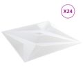 vidaXL Nástenné panely 24 ks 50 x 50 cm Biely Star XPS Pena