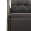 vidaXL Sklápacie záhradné kreslo s vankúšmi sivé polyratanové