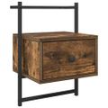 vidaXL Nočné skrinky nástenné 2 ks dymový dub 35x30x51cm kompoz. drevo