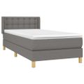 vidaXL Posteľný rám boxsping s matracom tmavosivý 80x200 cm látka