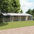 vidaXL Klietka pre psa so strechou a dverami sivá 8x2x2 m pozink. oceľ