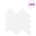 vidaXL Dlaždica herringbone 50 ks Biela 30 x 30 cm Polyuretán a PET