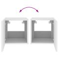 vidaXL TV nástenné skrinky s LED svetlami 2 ks biele 30,5x35x30 cm