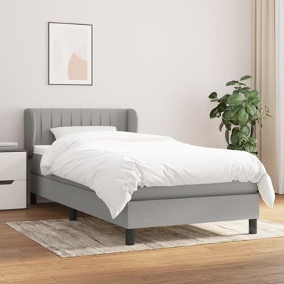 vidaXL Posteľný rám boxsping s matracom bledosivý 80x200 cm látka