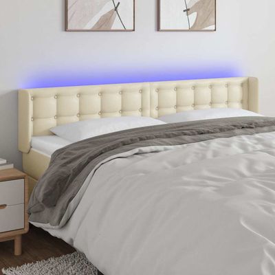 vidaXL Čelo postele krémové 163x16x78/88 cm umelá koža