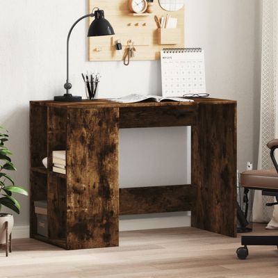 vidaXL Stôl dymový dub 102x50x75 cm kompozitné drevo