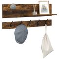 vidaXL Vešiak na stenu Nástenná montáž Dymová dub 90 x 15 x 36 cm