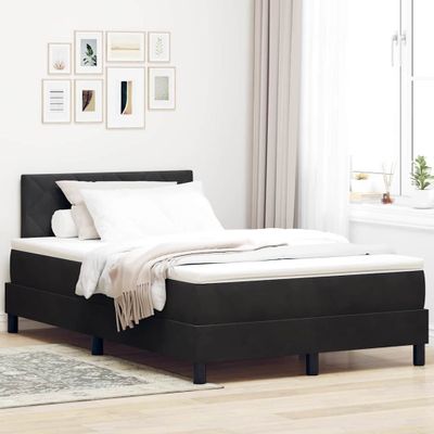 vidaXL Posteľ s pružinovým rámom Čierna 120 x 190 cm Zamat