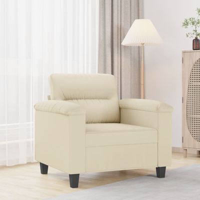 vidaXL Kreslo krémové 60 cm umelá koža