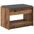 vidaXL Predsieňová lavica Staré drevo 63 x 38 x 45 cm