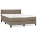 vidaXL Posteľný rám boxspring s matracom sivohned 140x200 cm látka