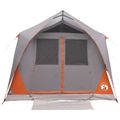 vidaXL Tunelový stan Šedá a oranžová Pre 10 osôb Polyester a oceľ