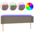 vidaXL Čelo postele s LED sivohnedé 163x16x78/88 cm látka
