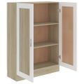 vidaXL Knižnica, biela a dub sonoma 82,5x30,5x115 cm, kompozitné drevo