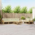 vidaXL Záhradná súprava gaučov 6 ks Biela a krémová