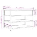 vidaXL Lavička na topánky dymový dub 70x42,5x50 cm kompozitné drevo