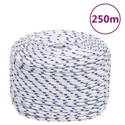 vidaXL Lodné lano biele 6 mm 250 m polypropylén