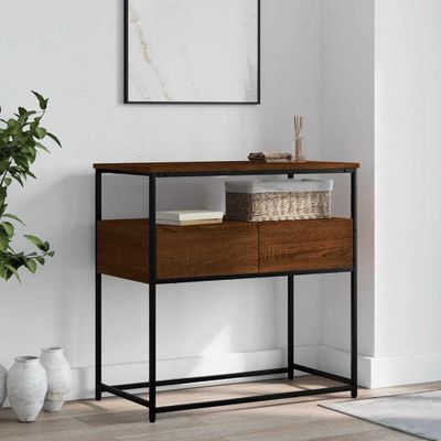 vidaXL Konzolový stolík hnedý dub 75x40x75 cm kompozitné drevo
