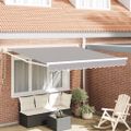 vidaXL Sklopná markíza Svetlosivá 350 x 250 cm 100% polyester a hliník