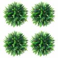 vidaXL Umelé buxusové gule s LED svetlami, 4 ks, zelená, 15 cm