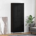 vidaXL Highboard Čierny dub 69,5 x 34 x 180 cm Kompozitné drevo