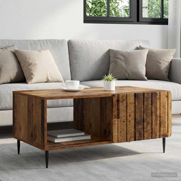 vidaXL Konferenčný stolík Staré drevo 90 x 50 x 40 cm Kompozitné drevo