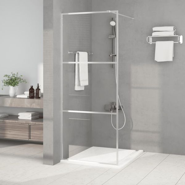 vidaXL Sprchová zástena strieborná 80x195 cm priehľadné ESG sklo