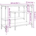 vidaXL Konzolový stolík s policami hnedý dub 100x35x75 cm