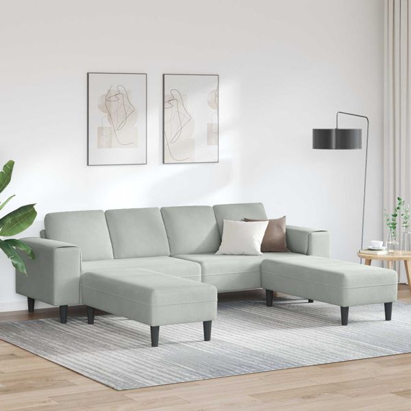 vidaXL Pohovka do obývačky 3 pcs Svetlosivá 250 x 188 x 76 cm
