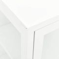 vidaXL Komoda biela 105x35x70 cm oceľ a sklo