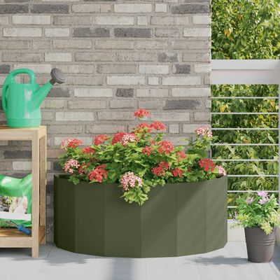 vidaXL Hrantík Olivová zelená 90 x 45 x 35 cm Oceľ