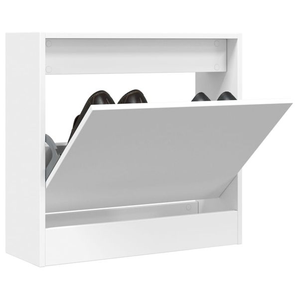vidaXL Botník biely 60x21x57 cm kompozitné drevo