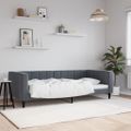 vidaXL Denná posteľ tmavosivá 90x200 cm zamat