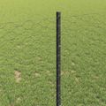 vidaXL Hexagonálny plot s stĺpom 100 x 1 m PVC potiahnutá oceľ Sivá