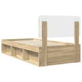 vidaXL Rám postele Sonoma dub 75 x 190 cm Masívne borovicové drevo