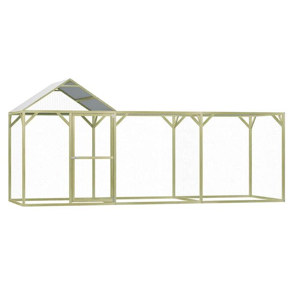 vidaXL Klietka pre sliepky 4,5x1,5x2 m, impregnovaná borovica