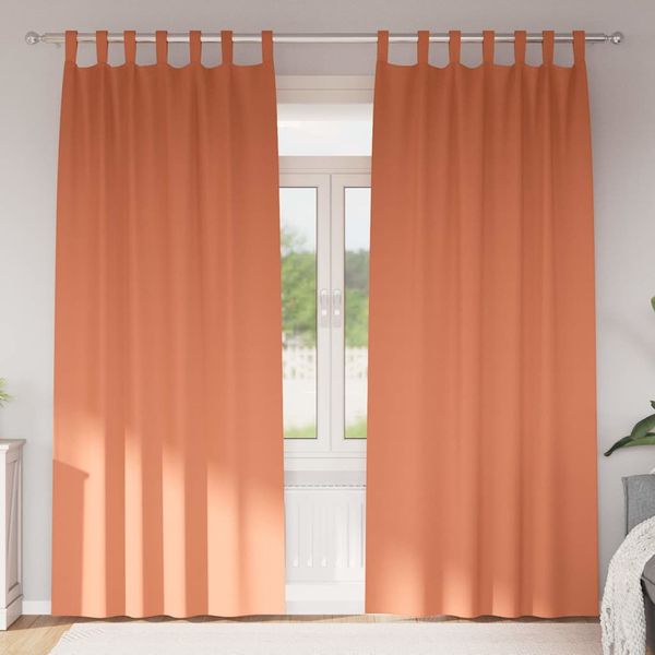 vidaXL Záclony na zatemnenie s krúžkami 2 pcs Tehlová 225 x 140 cm