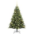 vidaXL Umelý vianočný stromček s kĺbmi 150 LED Zelená 120 cm PVC a PE