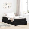 vidaXL Postel s úložným prostorem a matrací Čierna 90 x 200 cm Zamat